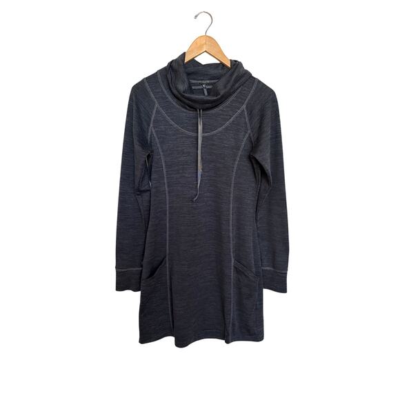 Kuhl Lea Cowl Neck Sweater Dress Women’s Size M Dark Gray Stretch Pockets 4209 - Picture 4 of 10